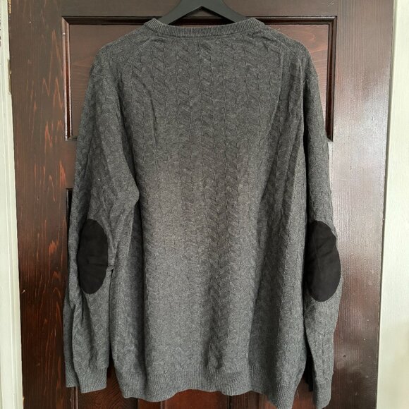 Tasso Elba Grey Herringbone Sweater Size L - Picture 2 of 5